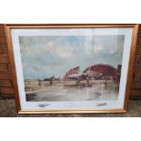 Framed Ltd Edition print "Fifty Years on, the Spitfire to the Tornado" by Robert Lovesy Signed by