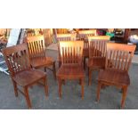 Set of nine Andy Thornton café style solid seat dining chairs