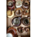 Doulton Lambeth glazed stoneware jug applied hunting scenes, silver rim stamped Sterling H18cm,