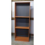 A cherry finish five tier bookcase (W77cm x H201cm x D31cm) (two extra shelves to be added)