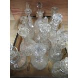 Collection of 19th C and later cut glass decanters