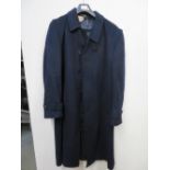 Austrian 'Hucclecote' 95% wool black 3/4 length single breasted over coat