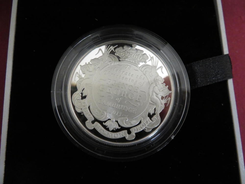 Royal Mint 2013 Birth of HRH Prince George of Cambridge £5 Silver Proof Coin, in case and card box - Image 2 of 4