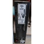 Black metal wall mounted dispenser for cigarette lighters (9cm x 82cm x 11cm)