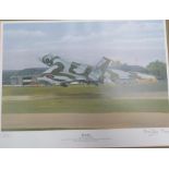 Steve Gibbs "Hayday" Avro Vulcan XM575 at RAF Swinderby, Ltd Ed 97/1000, Signed W55cm H44.5cm, a