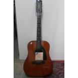 Eko Rio Grande 12 acoustic guitar with manufactures label No.200478, D'Addario Pro-Arte guitar