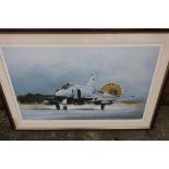 Framed and mounted limited edition print "McDonald Douglas Phantom FGR2" " by Michael Rondot, signed