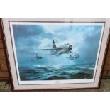 Framed and mounted print "Flying Tigers " by Melvyn Buckley, signed by the Artist (64cm x 79cm)