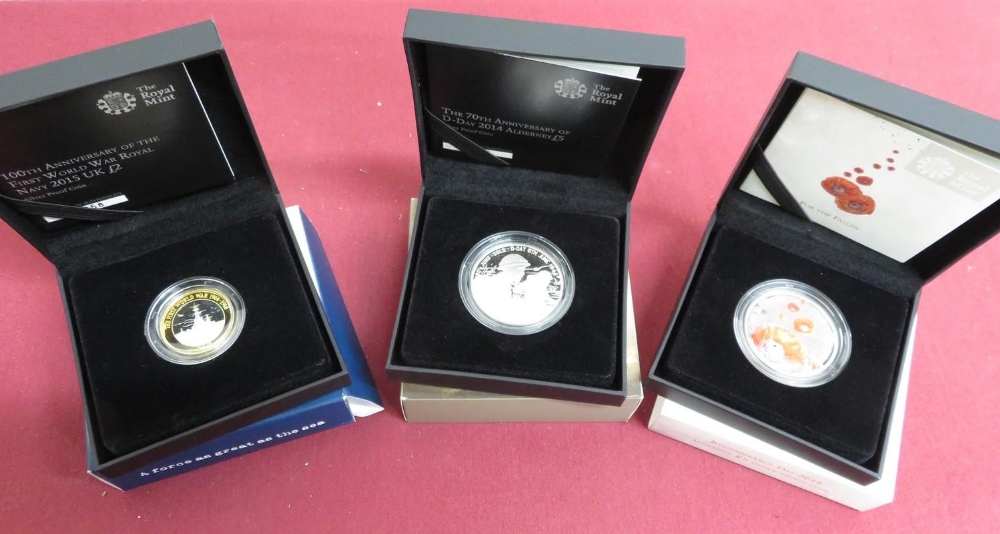 Royal Mint 2015 100th Anniversary of the First World War Navy £2 silver proof coin, IWM A Force as