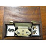Pair of hallmarked silver lozenge shaped Victoria 1837-97 Jubilee cufflinks decorated with