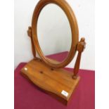 Pine free-standing toilet mirror, oval swing mirror and glove compartment