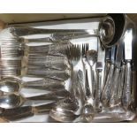 20th C German canteen of plated cutlery stamped Solingen, Germany 18/10
