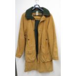 Timberland Weathergear genuine waterproof cowhide leather coat with green trim, Size L
