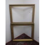 20th C gilt wood and gesso rectangular picture frame, aperture 63.5 x 81cm, and a modern gilt