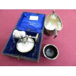 Victorian hallmarked silver travelling Communion set, London 1847, in fitted case inscribed The Rev.