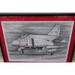 Framed and mounted print "Phantom FGR 2" by David L Marshall, limited edition no. 437/500, signed by