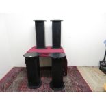 Set of four square display plinths, with octagonal tops and bases, H66cm W33cm (4)