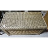 Lloyd Loom style woven fibre rectangular blanket box L84cm W44cm H42cm