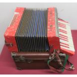 Mastertone 25 key piano accordion in brown case