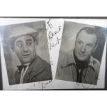 Flanagan & Allen - two photographs framed as one, with signed dedication 'To Dear Pat' Bud & Ches