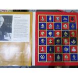 Commemorative folder of mounted Great British Regiments badges