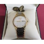 Gents Rotary Windsor quartz day date wristwatch, in original box with instructions and a pair of