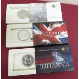 Royal Mint Britannia £2 silver Bullion coins 2009 10 & 11, in card slips (3)