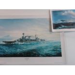 Brian Wood 'HMS Hood - Passing Gibraltar', by the same artist 'HMS Ark Royal', and by the same