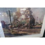 Framed and mounted "Evening Star End Of An Era" by Cuneo print