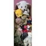 Large selection of various bears, soft toys etc including Paddington Bear, Winnie the Pooh etc