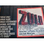 1970s release cinema foyer poster 'Zulu' starring Stanley Baker, Michael Caine etc 102cm x 76.5cm (