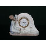 Lladro Clock 5777 "Swan Clock" in original box, H18cm.