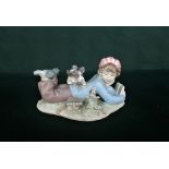 Lladro figurine 5451 "Study Buddies" in original box, H10cm and Lladro figurine 7619 "All Aboard" in