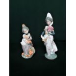Lladro figurine 1304 "Valencian Girl With Flowers" in original box, H24cm and Lladro figurine