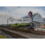 J Pearson, "Tornado at Darlington" watercolour signed and dated 2015" (30cm x 40cm)