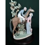 Lladro figurine 5036 ''Jockey With Lass'' H40cm, including base.