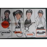Four The Beatles caricatures by Gordon Currie
