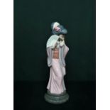 Lladro figurine 4990 "Timid Japanese" in original box, H29cm.