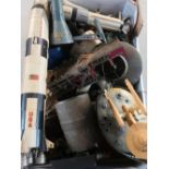 Constructed Airfix model of a Saturn 5 Rocket, Wesco Star trek USS Enterprise alarm clock, and other