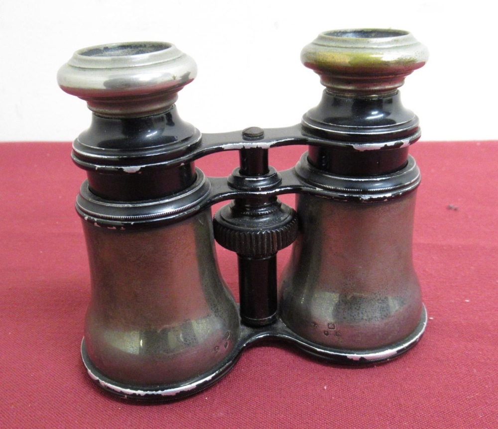 Pair of late Victorian silver hallmarked opera glasses, London 1900, makers mark WC