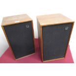 A pair of Wharfedale Shelton XP2 loud speakers in teak cases 418971, H42cm W25cm D24cm in original