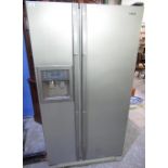 Samsung American style two-door grey larder fridge with water and ice dispenser, W91cm D72cm H77cm