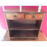 Chippendale style mahogany rectangular coffee table, two end drawers on square moulded support