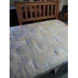 Sleepeezee double bed with Princess mattress and slatted pine headboard W156cm H105cm