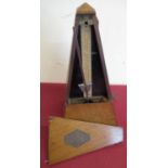 Early 20th C French walnut cased metronome