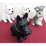 Country Artists and other models of dogs, including West highland and Scottish terriers, etc H40cm