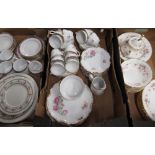 Paragon Victoriana Rose dinner plates, matched Royal Albert Victoriana Rose bowls, part Victorian