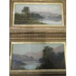 Englsh School late 19th C, pair of Highland Landscapes, oil on board 36cm x 59cm (2)