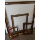 Extremely large modern gilt frame to fit picture size (100cm x 123cm), another gilt frame, a 19th