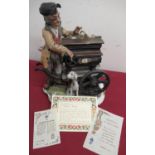 Capodimonte porcelain model of an organ grinder on shaped base, with certificates H30cm